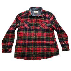 Legendary Whitetails Mens Shirt Size XXL Plaid Flannel Long Sleeve Button Up Red